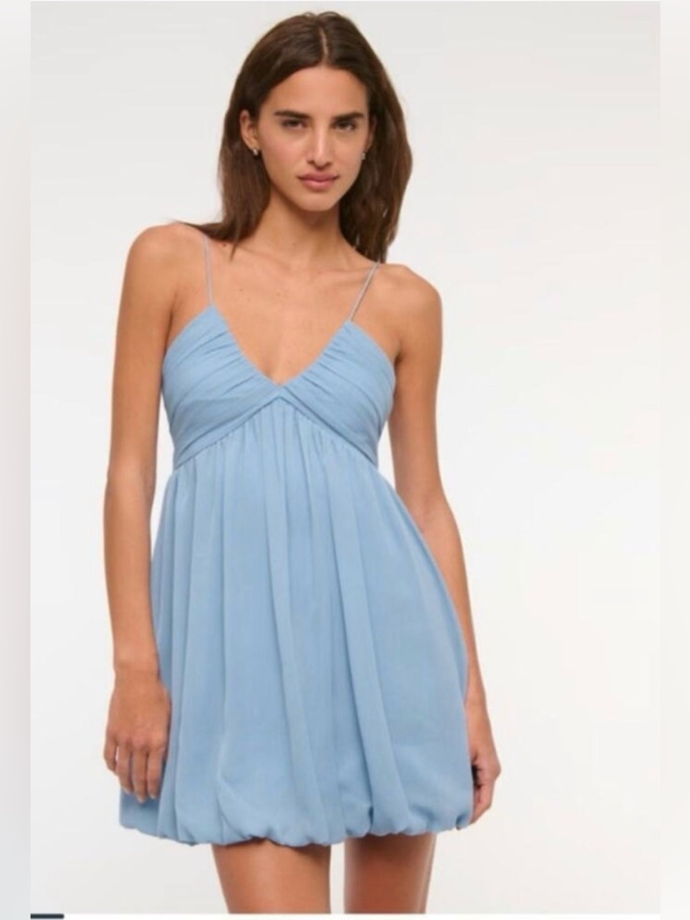 Abercrombie & Fitch Powder Blue Spaghetti Strap Bubble Hem Dress